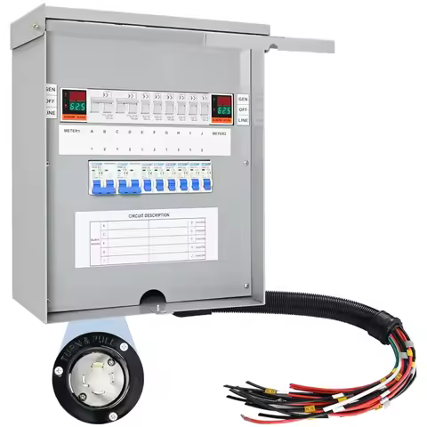 Generator Transfer Switch Kit ,Transfer Power Inlet,Pre-Wired Manual Transfer Switch Panel