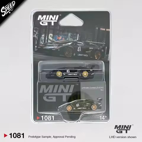 MINIGT In Stock 1081 1:64 LBWK Lamborghini Countach Black Diecast Car Model Collection Toys MINI GT
