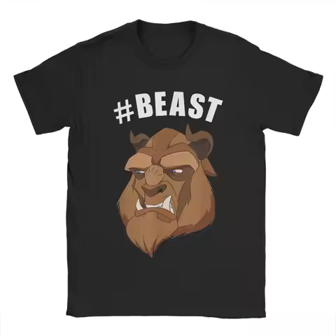 Beauty and The Beast Hashtag Beast Men T Shirts Funny Tees Short Sleeve O Neck T-Shirt Pure Cotton P