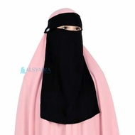 Alsyahra Exclusive Niqab Poni Siffon Silk.Jetblack