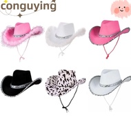 PONGUX Cowgirl Hat Sequin Fashion Cowboy Accessory Cosplay Performance Sequin Cowgirl Hats