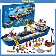 City Series 60266 Marine Research Vessel building block assembly ornaments children's educational to