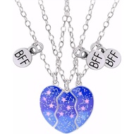3 Pieces Friendship Necklace Three, Friendship Necklaces Best Friends BFF, BFF Necklace, for Best 3,