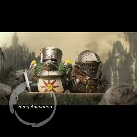 Tubbz Dark Souls Solaire & Oscar Cosplay Rubber Duck Figurine, Ornament for Collection