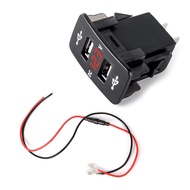DC 12V 24V Dual USB Car Charger Socket LED Voltmeter Power Adapter 44*26mm For HONDA