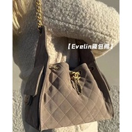 25C Little Fragrance Suede hobo Underarm Bag Single Shoulder Bag Diamond Pattern hobo Underarm Bag S