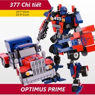 Bộ Lắp Ráp GUDI 8713 Transformers Robot Optimus Prime 377 Khối - Đồ chơi Lắp ghép Xếp hình Transform