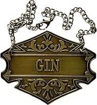 1PC Liquor Decanter Tag with Adjustable Chain-2.6 x 2 Inches – Elegant Gin Bottle Label for Home Bar