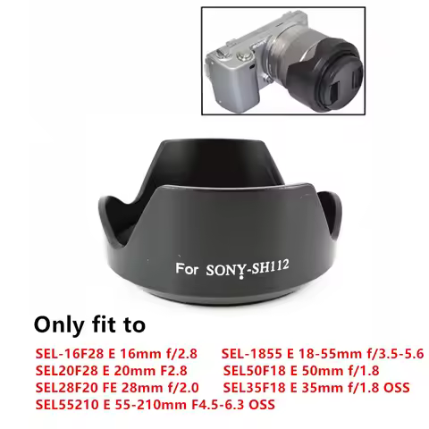 SH112 Lens Hood Replace ALC-SH112 for Sony E SEL-1855 18-55 mm f/3.5-5.6 , SEL-16F28 16 mm f/2.8 , F