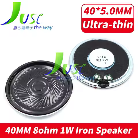 2Pcs 40MM 8Ohm 1W Iron Case Internal Magnet Speaker Ultra-thin 40*5.0MM Diameter 40 MM 8 Ohm 1 Watt 