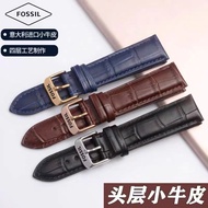Suitable for fossil watch strap FOSSIL leather watch chain women's original men's 22 quick release butterfly buckle accessories 24mm