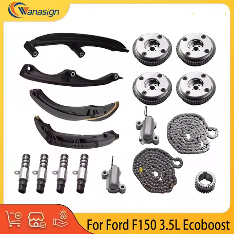 Engine Parts Timing Chain Guides Tensioners Solenoids Kit Fit 3.5 L V6 Gas For Ford F150 3.5L Ecoboo