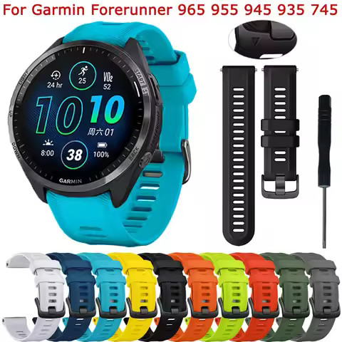 Official Strap 22mm Watchband For Garmin Forerunner 965 955 945 935 745 Watch Band Replacement Silic