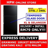 HITACHI 375L 2 DOOR INVERTER FRIDGE REFRIGERATOR GLASSDOOR R-VG420P8M PETI SEJUK 冰箱