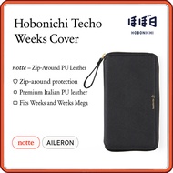 Hobonichi Weeks Planner Cover – Notte Zip-Around PU Leather, Alettone PVC Snap-Flap, Tragen Nylon Tr