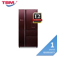 [Klang Valley Delivery Only] Sharp SJF889WGM Fridge 4 Doors G780L Pci Inverter Glass Mirror Door Fin