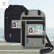 DFSID กันน้ำ ปรับได้ ซิป กระเป๋าห้อยคอ กระเป๋าสตางค์ใบเล็ก เดินทาง กระเป๋าพาสปอร์ตสะพายไหล่ กระเป๋าสะพายข้าง RFID ผู้จัดบัตรเครดิต ซองใส่หนังสือเดินทาง Halter