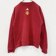 二手adidas曼聯紅色運動衫/運動鞋，帶運動隊徽，RED