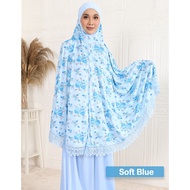 Telekung Solat Lace Cotton Viscose, Dewasa New Fashion , Adorable Floral Design (10 warna) Corak Men
