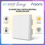 【GLOBAL】AQARA D1 Smart Wall Switch 1.2 With Neutral - Double Rocker - 1 Year Warranty