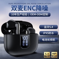 Cross-border Hot-Selling Bluetooth Earbuds Dual Mic Noise Cancelling Sports Semi-In-Ear Wireless Ear