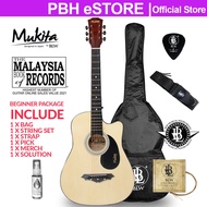 Mukita by BLW 38 Inch Cutaway Acoustic Guitar / Gitar Akustik Starter Pack Beginner Package