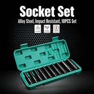 Socket Impact 10Pcs Set Wrench Extension Hex Long 1/2 Inch Socket Deep 8-24Mm