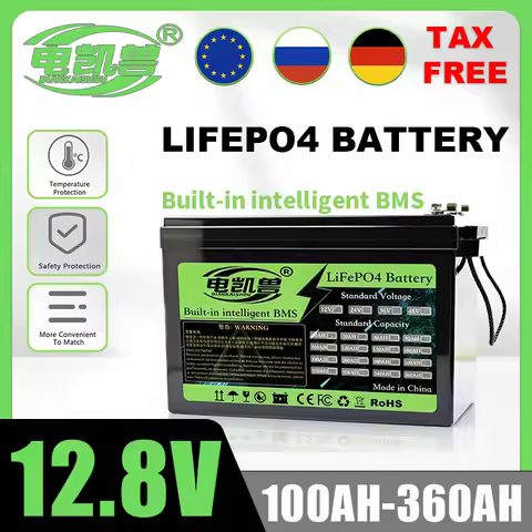 Brand New Grade A 12V 100Ah 320Ah 360Ah LiFePO4 Battery 12.8V 4S Lithium Batteries Rechargeable Batt