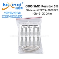 2000PCS 0805 SMD Resistor Assorted Kit 80ValuesX 25PCS 10ROhm~910K 5% 22 33 47 100 220 330 470 680 K