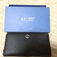 ARMANI JEANS  JA  黑色長皮夾 香港專櫃購買