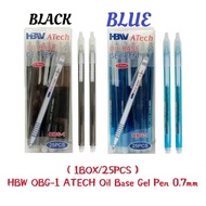 (1BOX/25PCS) OBG-1 ATECH Oil Base Gel Pen 0.7mm Black Ballpen Gelpen Ballpen