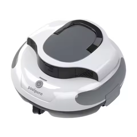 Cordless Robotic Pool Cleaner for above ground in-ground pools up to 1000 sq.ft, white, IPX8 waterpr