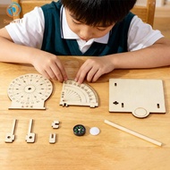 [Dovewill] Ancient Timer Wooden Sundial Clock Model DIY Assembly Science Learning Toy Educational Pr