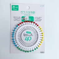 Pin Glass Head 0.5x34.5 mm. 40 Pieces Good Quality Can Be Ironed Through Yushin From Japan (Sent Tha
