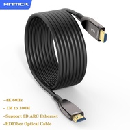 Anmck Optical Fiber HDMI-compatible Cable 2.0 4K 60Hz Support ARC 3D HDR 18Gbps HD Male to Male For HD TV Projector Moni
