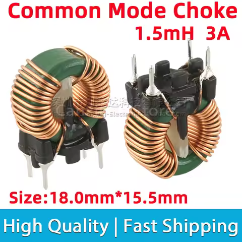 10pcs T14*9*5 Vertical Toroid Magnetic Ring Common Mode Inductor Wire Wind Wound Coil 1.5mH 3A Switc