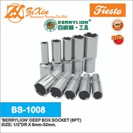BS-1008 'BERRYLION' 1/2"DR CR-V DEEP BOX SOCKET (6PT) 8mm TO 32mm