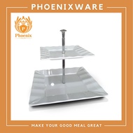 2-Layer Square Plate Set (8 12 Inches) Melamine White JB MD020