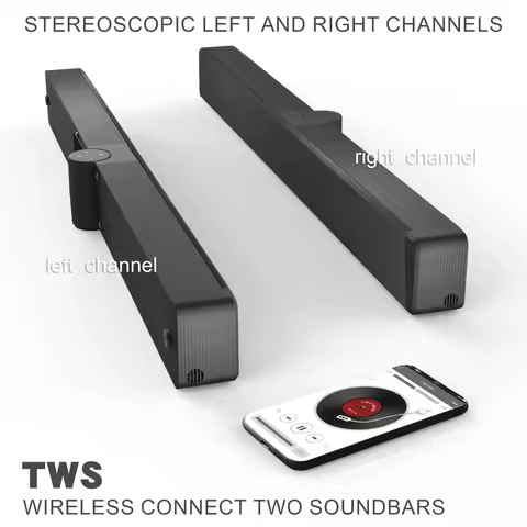 TV Sound Bar BT 5.1 Wireless Speakers with FM Collapsible Soundbar Home Theater Surround Sound Syste