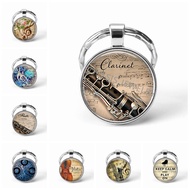 Musical InstrDisneynt Clarinet Guitar Flute Violin Music Key Chain Pendant Music Note Keychain Key R