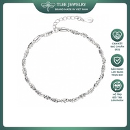 Lắc tay bạc nữ TLEE mẫu xoắn bi kiềng mềm nữ tính TLEE JEWELRY LT0141