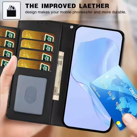 Many Card Slots Case For Motorola Moto P40 G13 G14 G15 G20 G04 G04S G05 G10 G22 G23 G24 Power 5G Cas