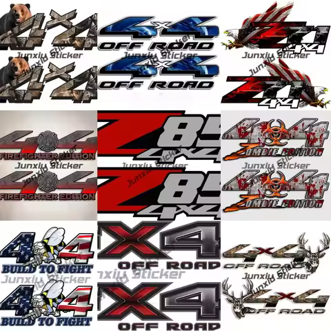 2PCS Z71 Z85 Off Road Decals 4X4 Off Road Camouflage Deer Skull Camo with Skulls Sticker Graphics fo