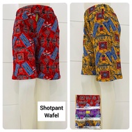 Women's hot pants, women's hot pants, waffle material, Papuan batik motif