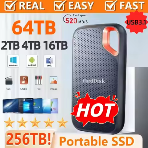 High Speed Portable SSD 256TB External Solid State Drive 1TB 2TB External Hard Drive 4TB External Ha
