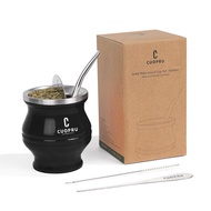 CUOPRU Yerba Mate Cup Set with Straw Tea Filter YERBA MATE GOURD Light luxury style