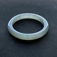 天然A貨翡翠手鐲 冰川藍烏雞翡翠 正圈/平安 厚妝手鐲 56.7圈口