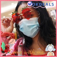 OKDEALS Rimless Sun Glasses, Halloween Costume Street Snap Strawberry Sunglasses, Unique Metal Y2K S