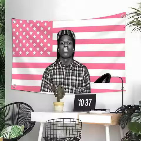 American Rapper A$AP Rocky ASAP Flags Custom Camping Outdoor Garden Room Bedroom Decor Party Backdro