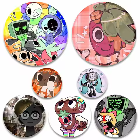 58mm Horror Game Button Brooch Tinplate Astro Goob Pebble Meme Badge Bag Clothes Collar Decor Jewelr